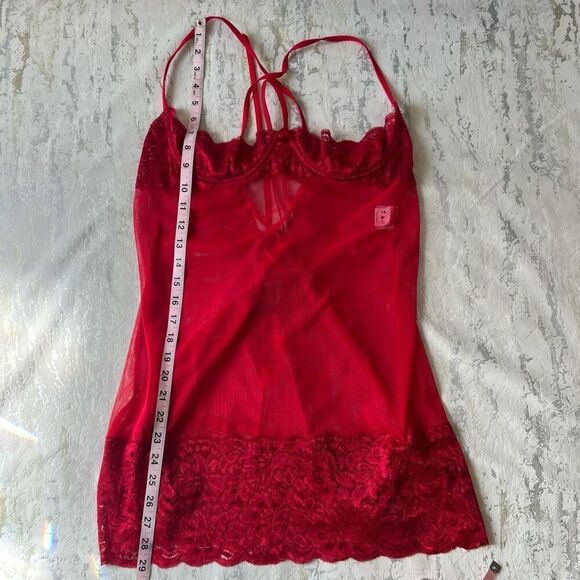 Shirley of Hollywood Sexy Red Lace Teddy - Picture 5 of 9